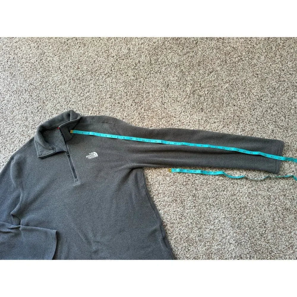 THE NORTH FACE FLEECE, Gray, Mens Small. 1/4 Zip